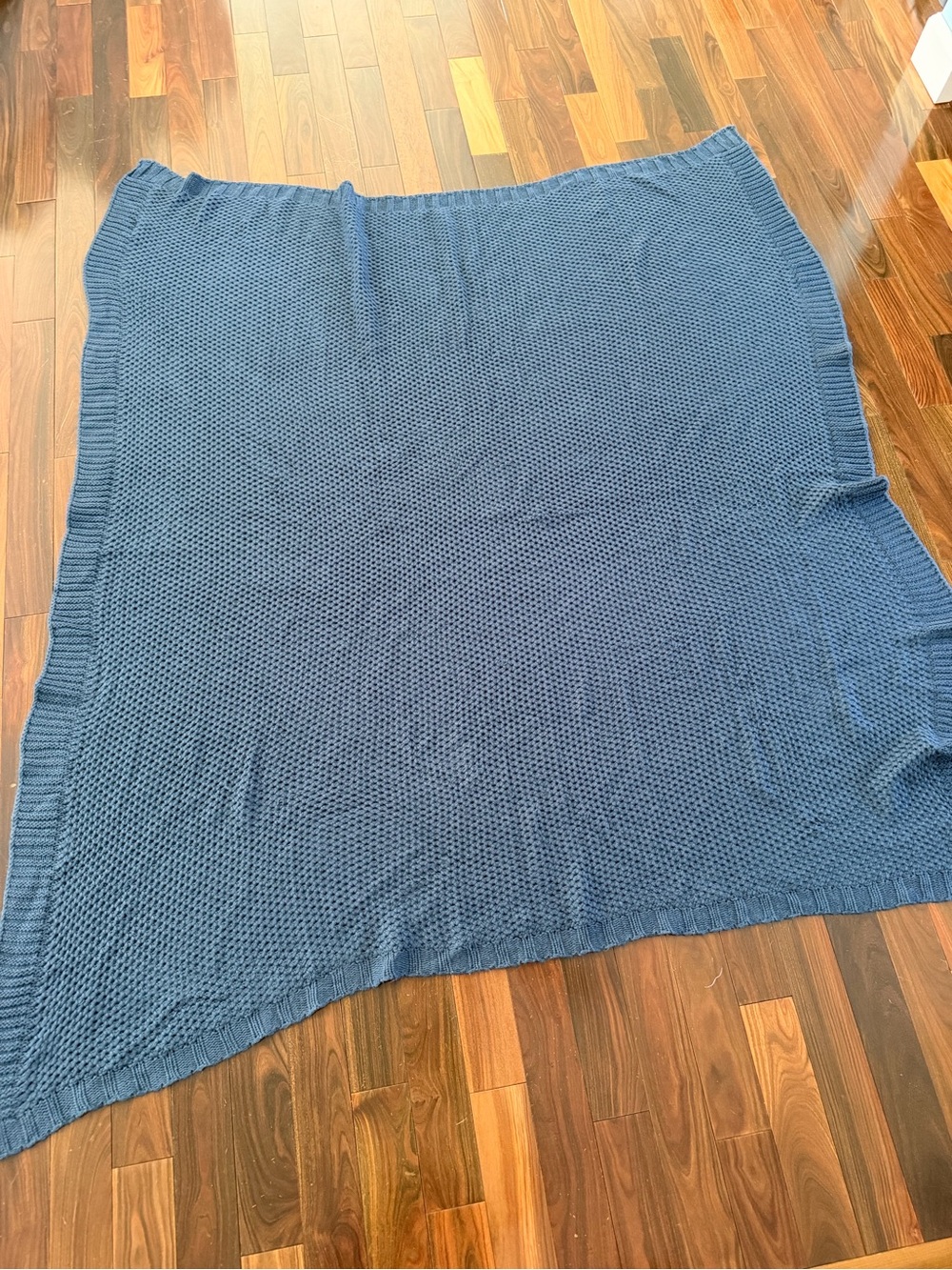 Navy blue sweater throw blanket 56x60” ish fall decoration Kindred Home